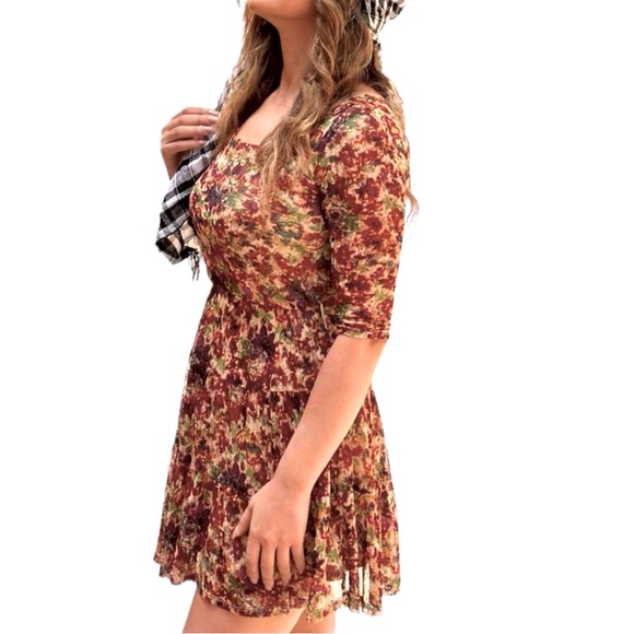 AMERICAN RAG Floral Lace Multi Color Open Back Mini Dress - Women’s Medium - Picture 2 of 15